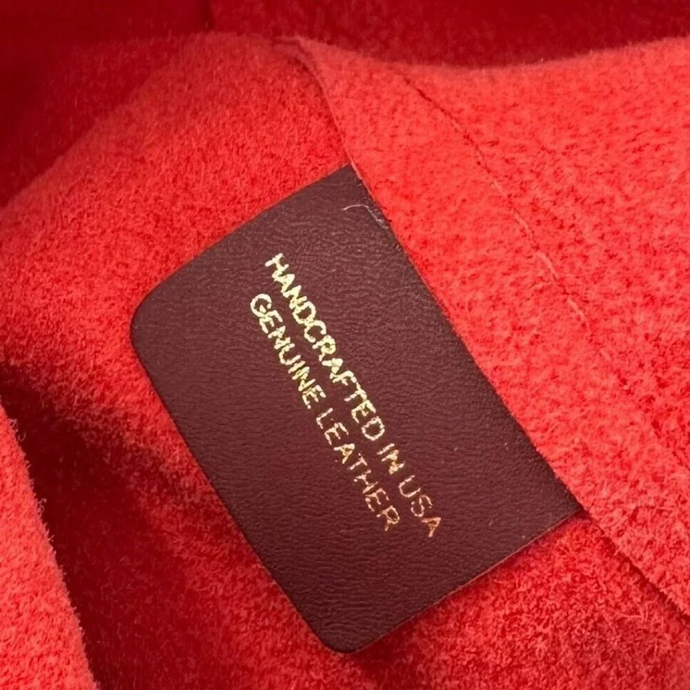 Rare NWT Obey x Los Angeles Leather Craft Rosyln Bucket Bag in Poppy Red